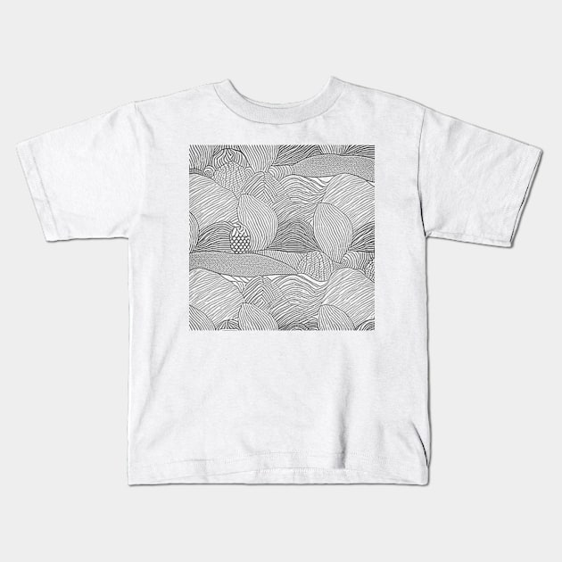 Abstract Summer Hills Sketch (MD23SMR003b) Kids T-Shirt by Maikell Designs